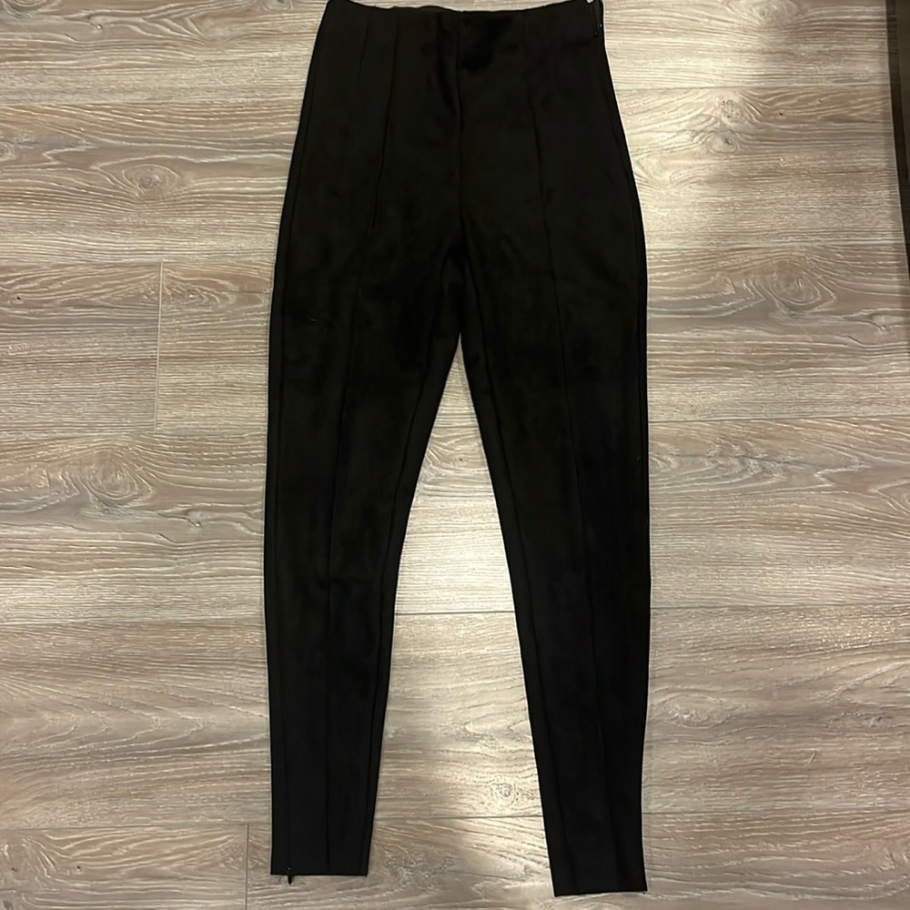 Zara Black Velvet Skinny Pants